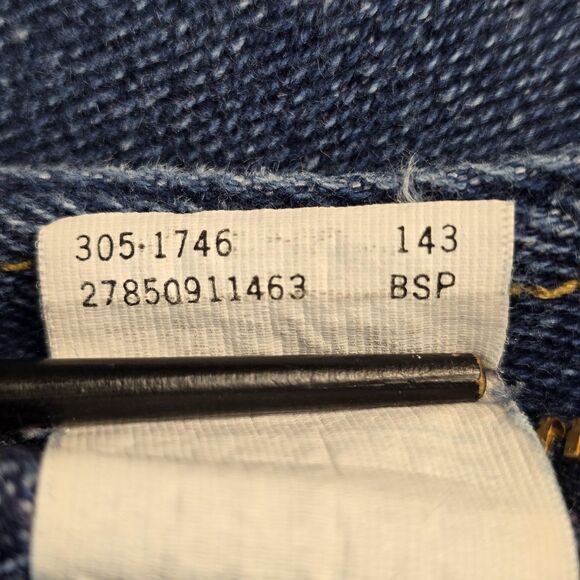 90s Vintage Lee Mom Jeans Womens Sz 14‎ Blue Denim High Rise Straight Made USA - Picture 9 of 13